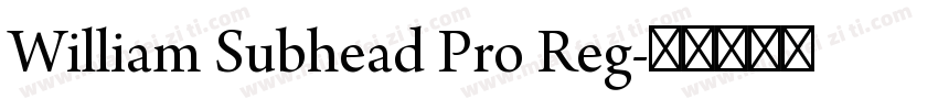 William Subhead Pro Reg字体转换